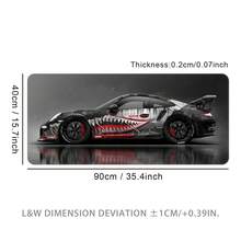 Mousepad extra grande com estampa de carro de corrida, tapete para mesa gamer, tapete grande para teclado, lavável, base de borracha antiderrapante, borda costurada, mousepad para presente, protetor de mesa, tapete para mesa de estudo, vários tamanhos disponíveis, tapete para teclado de computador, tapete para laptop - carro esportivo - Ver 8