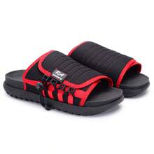 Asuna 3.0 Casual Polyester Lace-Up Outdoor Slippers - Black With Red, Black Sole. - View 2