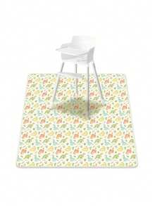 1 pieza Alfombra antideslizante para bebé con estampado de ballena, apta para colocar debajo de la silla alta, lavable y resistente al agua, también se puede usar como mantel y protector contra la suciedad - Multicolor - Ver 14