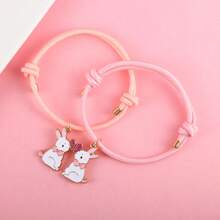 2Pcs/Set Rabbit Heart-Shaped Stitching Luminous Rope Best Friend Bracelet For Women Fashion Friendship Gifts - Rabbit Bracelet - View 4