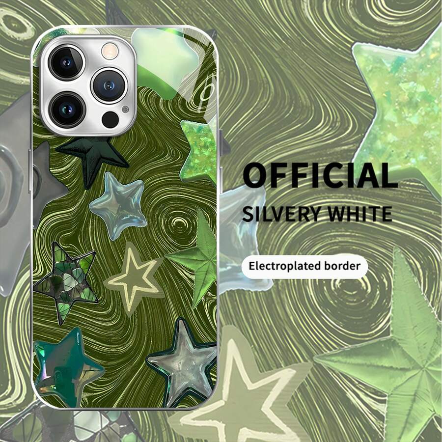 Funda para teléfono con diseño de cielo estrellado, compatible con fundas , 17, 16 Pro Max, 15 Pro Max, 13 y 12. Fabricada en TPU con galvanoplastia, es transparente y resistente a arañazos, lo que la protege contra golpes y caídas. Un regalo ideal para familiares, amigos, seres queridos, novios/novias y aniversarios. - Plateado - Ver 1