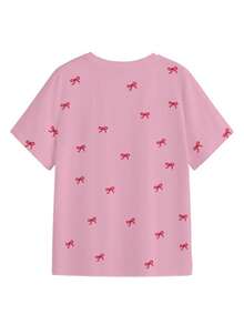 Pink Bow T-Shirt - Sweet Y2K Style For Everyday Occasions - 彩色 - 查看 3