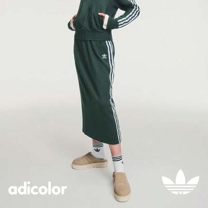  Adidas Originals ADICOLOR KNIT SKIRT, Retro Knit Sports Fitted Mini Skirt For Women