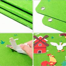 WATINC Farm Animal Felt Board Story Set 3.5ft 38 Pieces Preschool Farmhouse Themed Storytelling Flannel Farm Animals Early Learning Interactive Game Kit Wall Hanging Gift - Multicolor - View 7