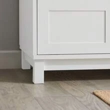 SoBuy FSR86-W, Hallway Storage Bench Shoe Bench Shoe Rack Shoe Cabinet With 2 Sliding Doors And Seat Cushion - White - View 8