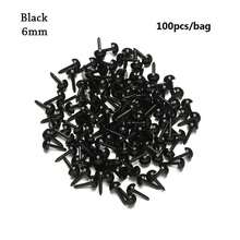 100个椭圆形鼻子塑料填充娃娃眼睛，3毫米/4毫米/5毫米/6毫米娃娃眼睛，圆形鼻子动物鼻子配件 - 彩色 - 查看 11