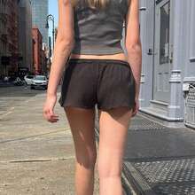 Women's Lounge & Casual Sweat Shorts, Soft High Waist Shorts For Home,Summer Daily Wear, Travel And Light Exercise - 咖啡棕 - 查看 2