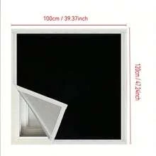 1pc Magic Tape Blackout Curtain, 2026 New Thermal Insulation Sunscreen Fabric, No Drilling Required Self-Adhesive Window Shade, Suitable For Bedroom, Living Room, Kitchen And Multi-Function Blackout Cloth - White - View 2