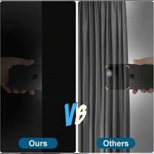 1pc Magic Tape Blackout Curtain, 2026 New Thermal Insulation Sunscreen Fabric, No Drilling Required Self-Adhesive Window Shade, Suitable For Bedroom, Living Room, Kitchen And Multi-Function Blackout Cloth - White - View 3