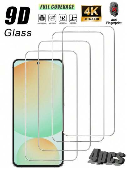 4 Stücke Bildschirmschutzfolie, kompatibel mit Samsung S24FE/S23FE/S21FE/S20FE/S26 Ultra/S26 Plus/S26/S25 Edge/S25 Ultra/S25 Plus/S25/S24 Ultra/S24 Plus/S24/S23 Plus/S23/S22 Plus/S22/S21 Plus/S21/A90/A80/A72/A71/A56/A55/A54/A53/A36/A35/A34/A26/A25/A24/A17/A16/A15/A07/A06 Serie