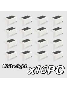 Bộ 4/8/12/16 đèn LED năng lượng mặt trời gắn tường, đèn hàng rào sân vườn ngoài trời, đèn chiếu sáng cầu thang sân vườn. - Nhiều màu - Xem 20