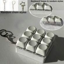 1个多功能键帽钥匙扣 - 4/9键按压玩具，成人减压玩具，DIY键盘点击器，专注娱乐 - 彩色 - 查看 10