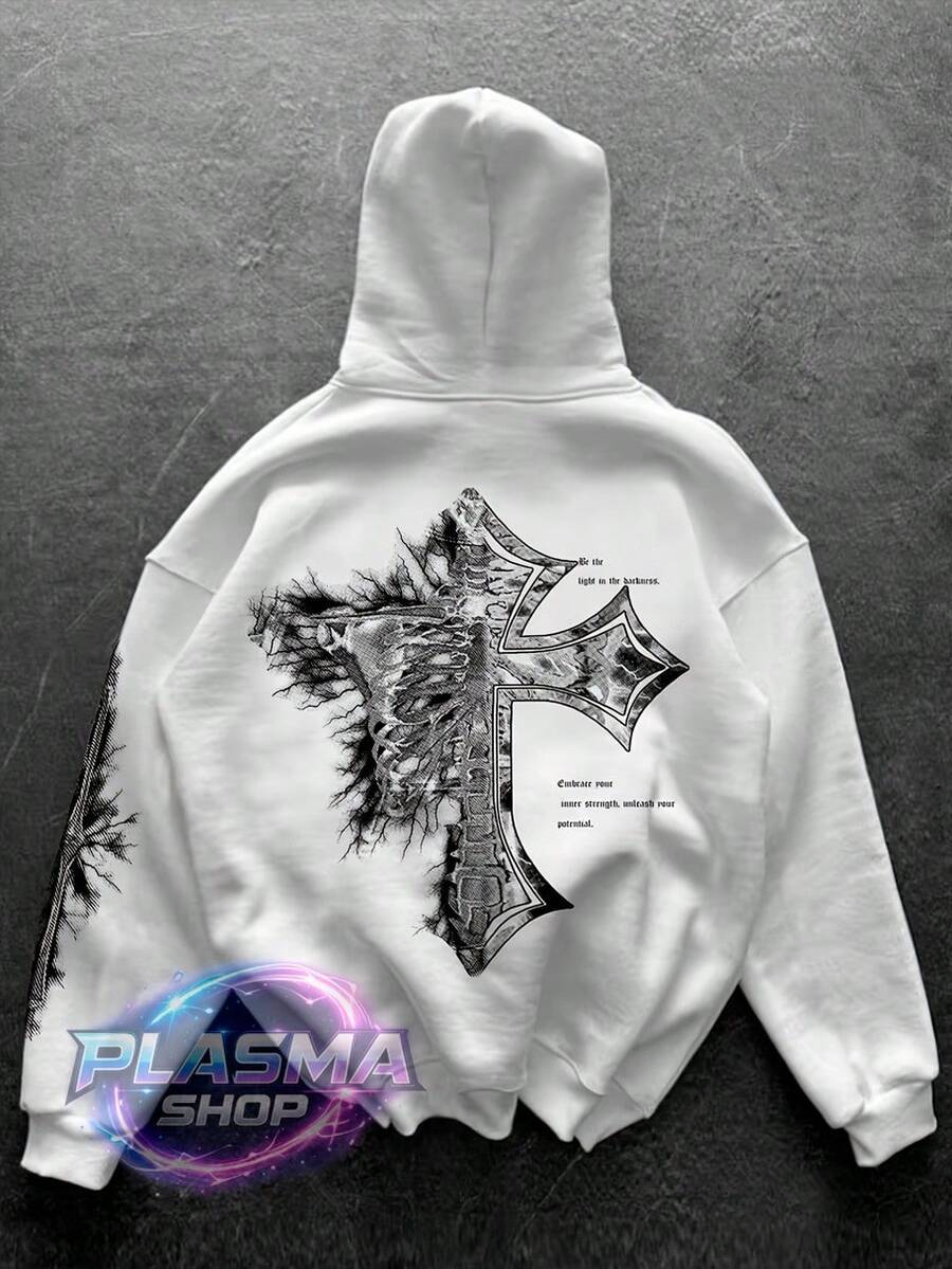 Comfortable Basic Sweatshirt For Everyday Wear Cross Religion God Art Streetwear Urban Culture Street Fashion Street Graffiti Tagging Skater Skateboarding Unisex Men's Women's Sweatshirt 50% Cotton 50% Polyester Top Premium Streetwear New Release Immediate Shipping Various Colors!! - 白色 - 查看 1