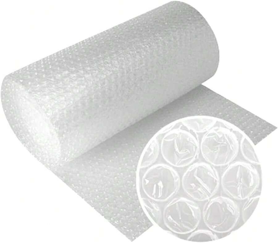 Cuộn màng bọc bong bóng, rộng 50cm/100cm và dài 5m/10m/20m. Màng bọc bong bóng trong suốt, lý tưởng cho việc chuyển nhà, đóng gói và vận chuyển. Chất lượng được đảm bảo. - 100CM ANCHO - Xem 1