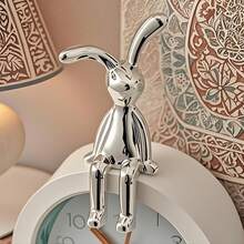 Decoración creativa de conejo para el salpicadero del automóvil, adecuada para accesorios de automóvil y decoración del coche, figurita adorable de conejo con brillo metálico, diseñada especialmente para la decoración del interior del automóvil, acento perfecto con tema de Pascua, agrega diversión y estilo a la conducción diaria, decoración compacta para fiestas, temporadas y uso cotidiano - multicolor - Ver 8
