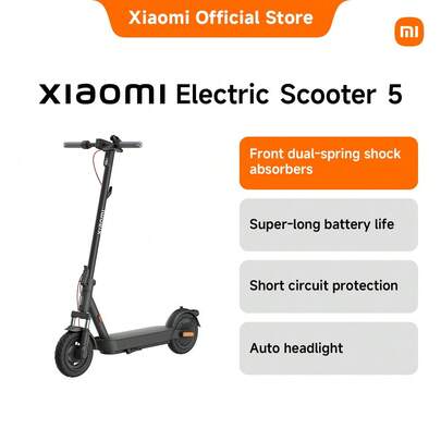 Xiaomi Electric Scooter 5 – Foldable 2-Wheel Urban Commuter For Adults, 60KM Long-Range, 700W Max Power, 25km/H Top Speed, 10" Tubeless Tires, Dual Braking, IPX5 Water-Resistant Design