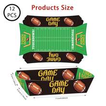 12pcs American Football Themed Party Fried Chicken & Fries Paper Boxes, Football World Cup Paper Boat Boxes, Hamburger Snack Paper Boxes - Multicolor - View 7