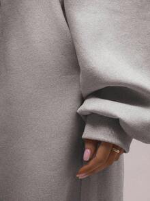 Women's Oversized Hooded 2 Piece Tracksuit Casual Loose Fit Hoodie And Wide Leg Pants Set Women's Casual Oversized 2 Piece Hooded Tracksuit Loose Fit Hoodie And Wide Leg Pants Loungewear Summer Casual: Oversized Hoodie Tracksuit For Women 2 Piece Casual Loose Fit Outfit - Xám - Xem 6