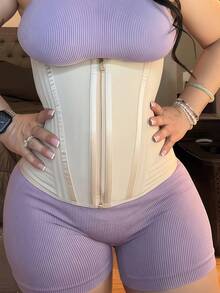 ANNA Women's Underbust Latex Sport Girdle Waist Trainer Corsets  Body Shaper,Exercise To Burn Fat, Body Shaping, Shapewear For Parties And Banquets - 膚色 - 查看 3