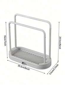 1pc Multi-Function Kitchen Towel Rack, No Drilling Required Drying Rack, Sink Side Kitchen Storage Organizer - Multicolor - View 11