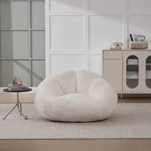 Bean Bags - Beige + Faux Fur - View 10