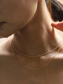 FOREVER QUEEN 1pc 925 Sterling Silver 0.75mm Snake Bone Chain, Jewelry Gift & Party Decoration For Women - Snake Bone Chain - View 4