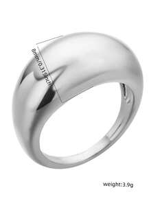 1 Fashionable, Simple And Exquisite Women's Ring With Smooth Surface Design Suitable For Daily Versatility, Can Be Given As A Gift To Friends Or Lovers - Polished Ring - View 3