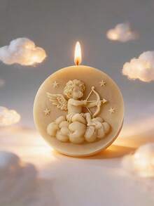 1pc Angel-Shaped Silicone Candle Mold | Handcrafted Candle And Clay Soap Mold, Irregular Shape - Baby Angel Mold - View 5