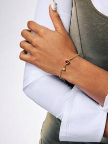 1pc Heart Shaped Bracelet, 2025 New Luxury Delicate Chain With Red Heart, Fashionable Premium Personalized Jewelry - Red Heart Bracelet - View 6