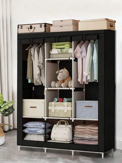 Grande y Mediano de Armario Organizador, Closet Armable con Tela Repelente al Polvo, Estructura Resistente y de Alta Calidad - Diseño Práctico y Estético para una Organización Eficiente del Hogar - Clóset Modular Armable con Tela Resistente y Antipolvo - Almacenamiento Práctico y Elegante para Ropa y Accesorios, Fabricado con Materiales de Alta Durabilidad, Para Habitación
