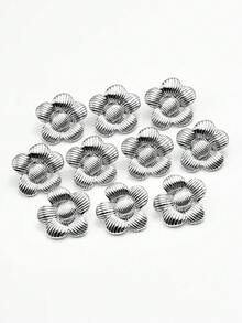 10颗金属花形纽扣，DIY时尚配饰，适用于毛衣、外套、夹克、衬衫、西装、围巾，礼盒装 - 多色 - 查看 3