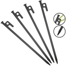 20厘米/7.8英寸重型帐篷地钉，6个/套，野餐露营帐篷钉，徒步露营配件，露营装备 #颜色：6个 20厘米 - 黑色 - 查看 1