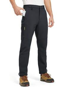 ¡RecomendadoYSENTO - Pantalones de esquí de nieve para hombre, impermeables, aislados, de forro polar, pantalones de senderismo¡Top de Temporada - A - Ver 2