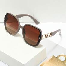 1pc Large Square Frame Glasses, Luxury Metal Accessory To Flatter Face Shape, Understated Daily Essential - Multicolor - View 11