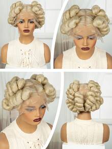 A ANYTIME 高清合成编织假发 全蕾丝假发 无结盒式辫子假发 手工非洲编织假发 - 金色 - 查看 13