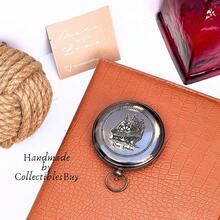 Nautical Ross London Brass Round Pocket Compass Marine Navigational Royal Device Gift Item - Antique - View 3