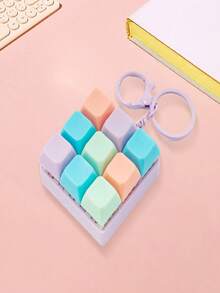 1PC Cute Macaron Fidget Keyboard Keychain, Pressable Rebound Keycap Stress Relief Toy With Double Ring Key Holder, Perfect For Daily Commute, Office, School, Desk Decor & Thoughtful Gift For Friends, Coworkers & Keyboard Lovers - Nhiều màu - Xem 1