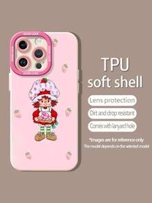 Estuche para teléfono con personaje de Chef Fresa Compatible con teléfonos   17  16 Pro Max  15 Pro Max  13 y  12 Hecho de material de TPU, mejora la protección de la lente y muestra un diseño caprichoso de chef fresa que brinda protección integral contra golpes y caídas con una apariencia elegante y divertida Es el regalo perfecto para familiares, amigos, seres queridos, novios / novias y aniversarios - Blanco - Ver 5