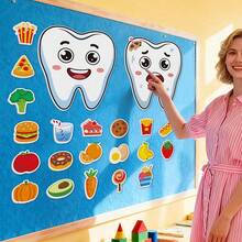hoojojo 22 Pcs Tooth Health Recognition Felt Cards For Kids, Educational Aids Teacher Aids Learning Supplies, Interactive Teeth Care Props Back To School Classroom Home - Multicolor - View 8