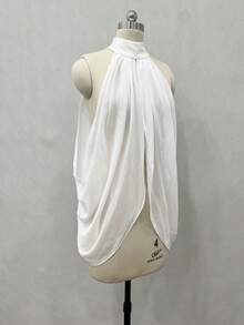 1件黑色薄纱蓬蓬新娘披肩，白色蓬松短款婚礼配饰 - 彩色 - 查看 4