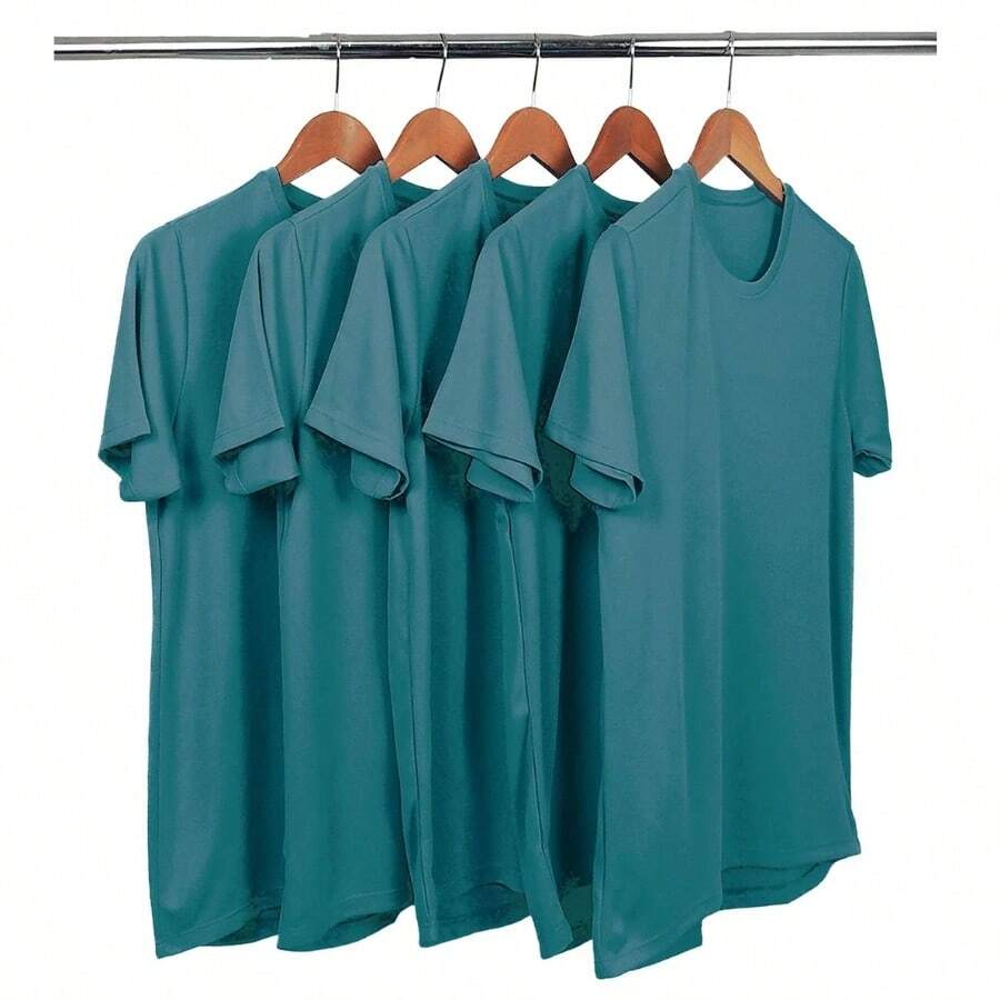 Kit Of 5 Men's Dry Fit Sports T-Shirts With UV Protection - Mirante Store - 帝王綠 - 查看 1