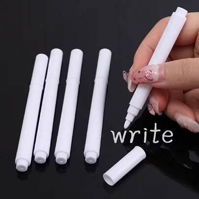 5/6/10/12pcs White Liquid Chalk Markers, Quick Drying, Easy To Wipe, Suitable For Blackboard, Glass, Windows, Use In School, Office, Stationery, Christmas Gift
