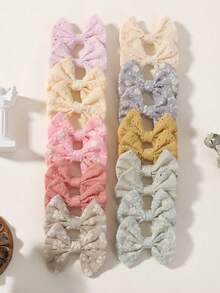 bilicaca 20pcs/Set Ditsy Floral Fabric Butterfly Hair Clips, Minimalist Cute Hairpins For Girls, Suitable For Travel & Daily Wear - Multicolor - View 10