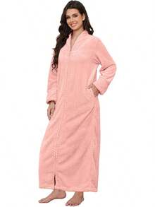 Bathrobe - Coral - View 9