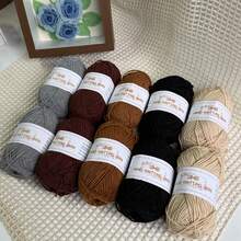 10 球/套 4 股纱线，柔软亲肤纱线，适用于手工钩编 DIY 包、配饰、毛毯、披肩、帽子、花朵等。（长度约 1120 米/1224.8 码，重量约 400 克/14.1 盎司） - 彩色 - 查看 32
