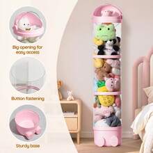 Senmeo 1 Piece. 162cm Toy Storage Box (Transparent/Easy Assembly) For Plush Toys/Home Decor|Suitable For Collection - Màu hồng, 162cm - Xem 7