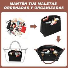 ¡RecomendadoOrganizador de bolsos para  le pliage, Bolso de Mano de Fieltro para Mujer, Organizador de Bolsos, con 7 Compartimentos, Bolsa de Almacenamiento para Billetera¡Top de Temporada - Beige, grande - Ver 7