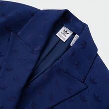 Adidas 阿迪达斯经典系列女士高级梭织提花西装外套，休闲运动夹克 - 藍色 - 查看 5