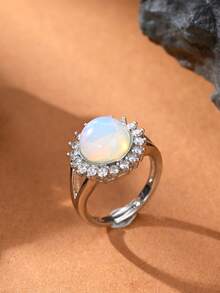 1 chiếc nhẫn hở bằng đá pha lê tự nhiên, thích hợp cho nữ đeo hàng ngày. - Nhiều màu - Xem 9