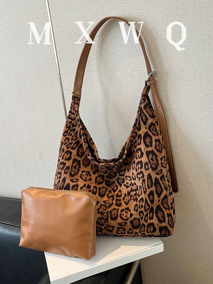 1个YouBei麂皮大容量腋下包，女士单肩斜挎包（带小袋），适合女孩、女士、大学生、年轻职业人士和上班族，非常适合工作、商务、通勤和上学使用。